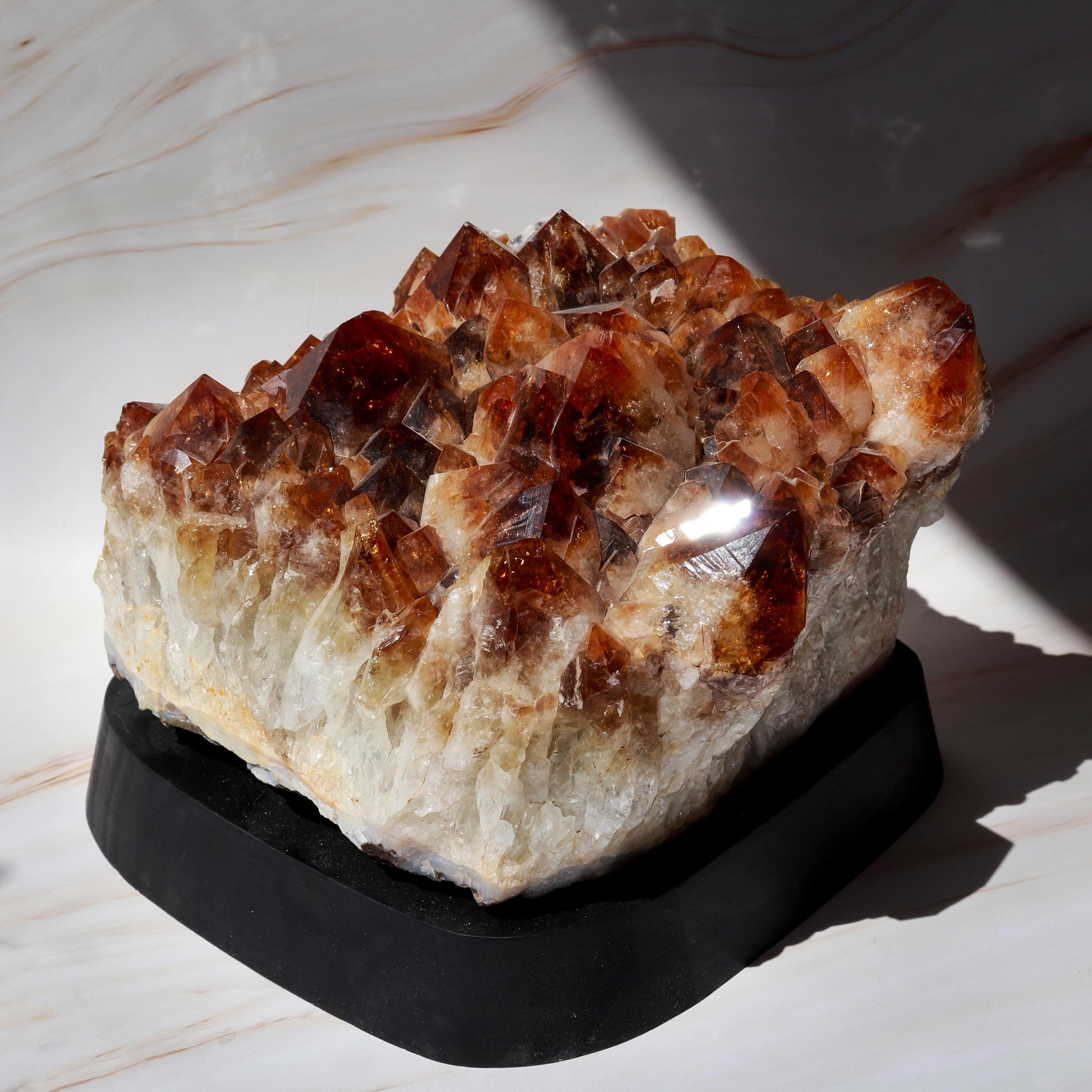 Huge Grade A Citrine Cluster, Crystal on Wooden Base, Ethically Sourced - PICK YOUR OWN