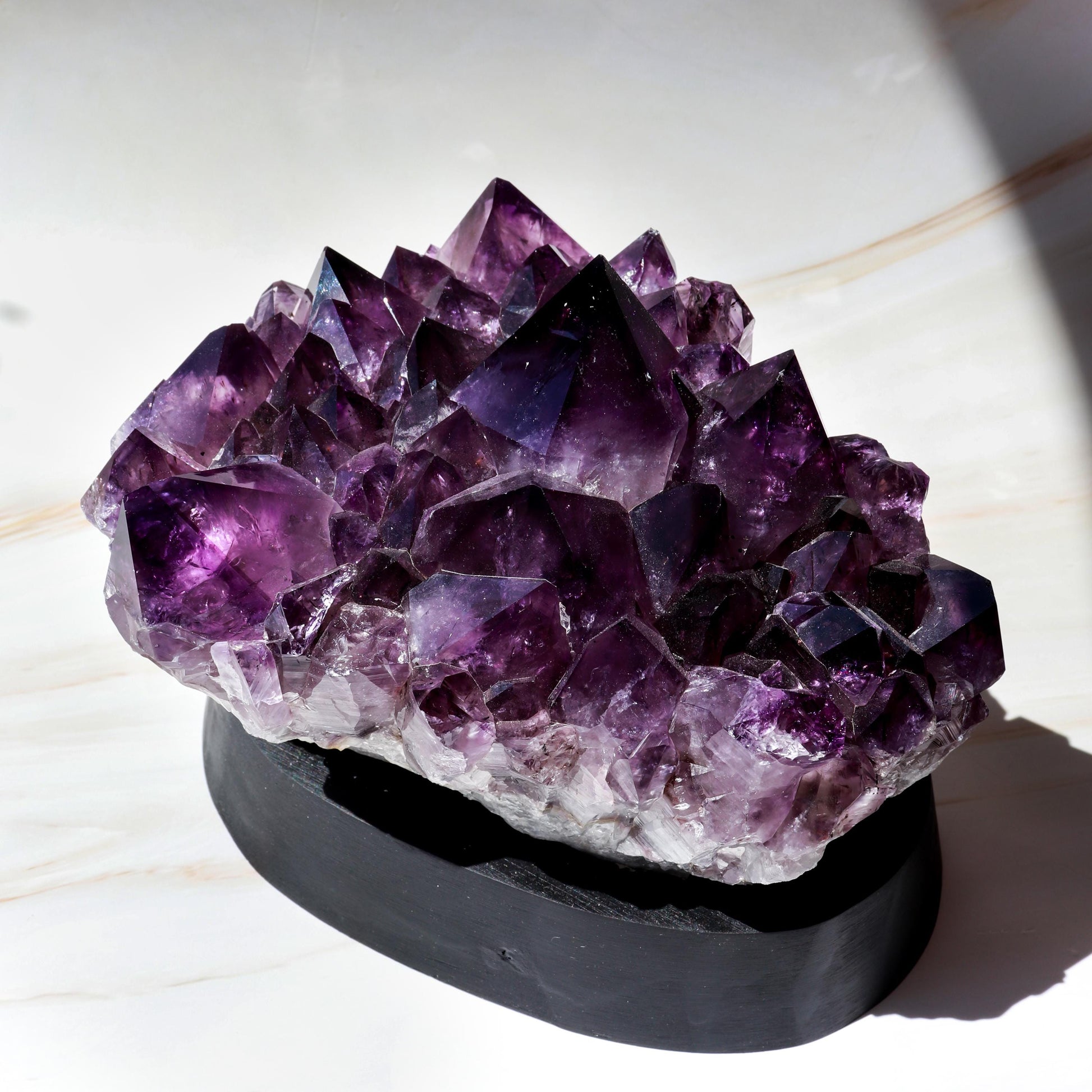 Huge Grade A Amethyst Cluster, Crystal on Wooden Base, Ethically Sourced - PICK YOUR OWN