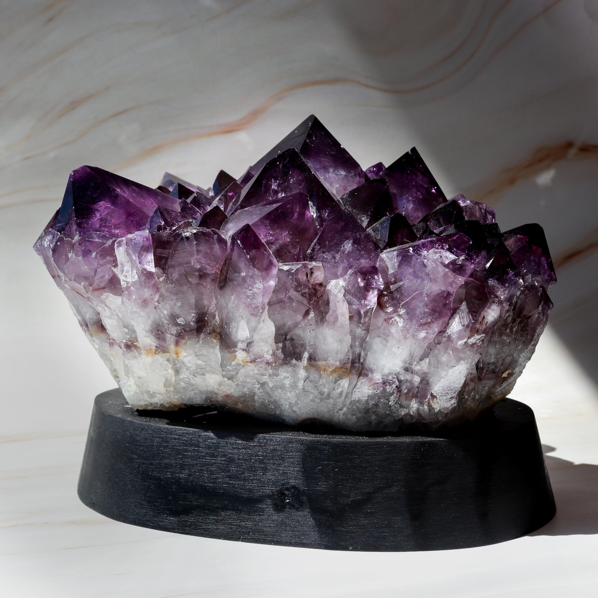 Huge Grade A Amethyst Cluster, Crystal on Wooden Base, Ethically Sourced - PICK YOUR OWN