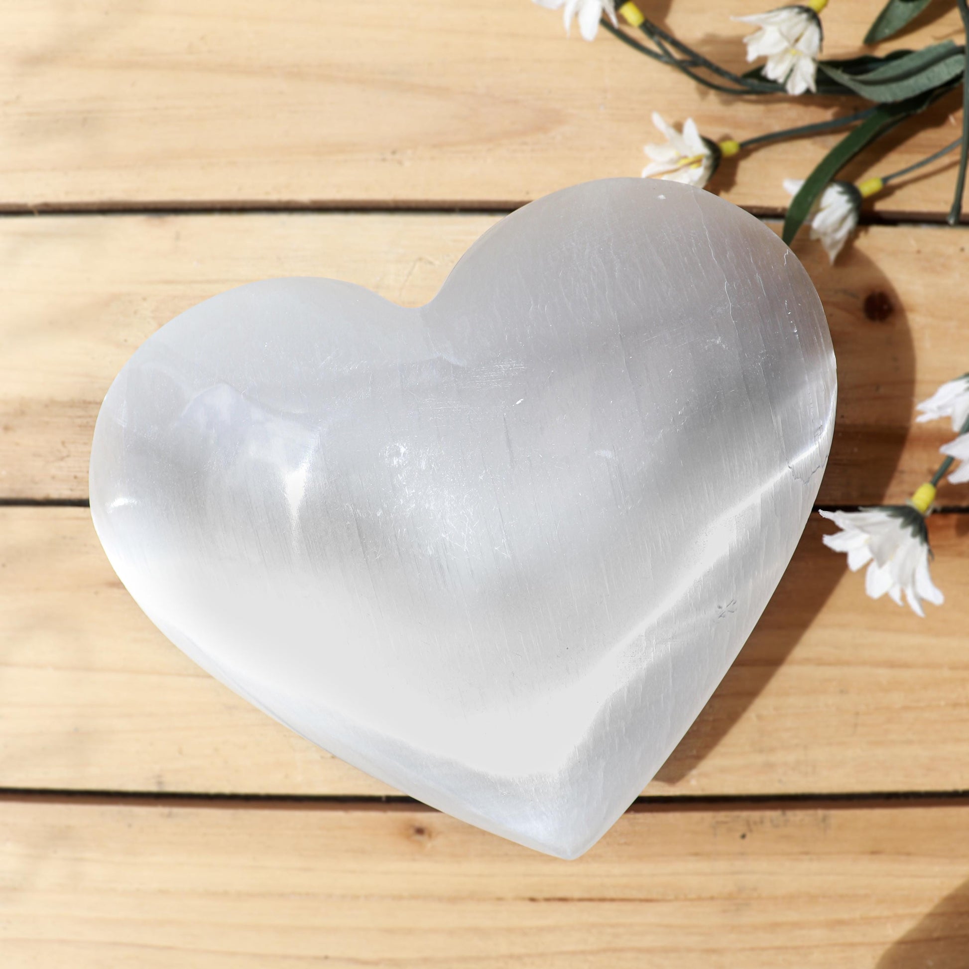 EXTRA LARGE - Selenite Heart Crystal, Ethically Sourced, Hand Carved, Cleansing Gemstone