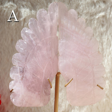Rose Quartz Angel Wings, Self Love Stone, Polished Gemstone, Crystal Decor, Ethically Sourced