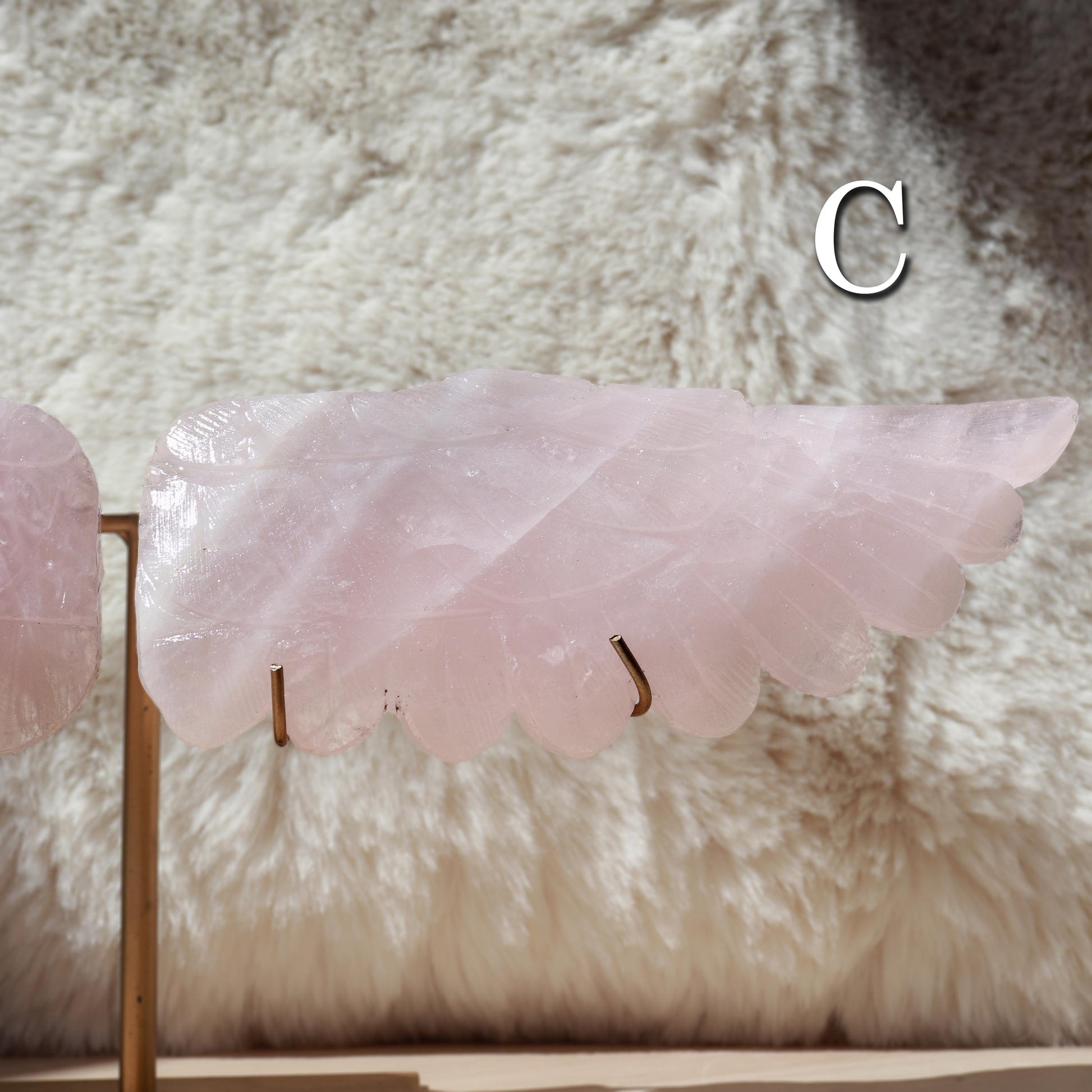 Rose Quartz Angel Wings, Self Love Stone, Polished Gemstone, Crystal Decor, Ethically Sourced