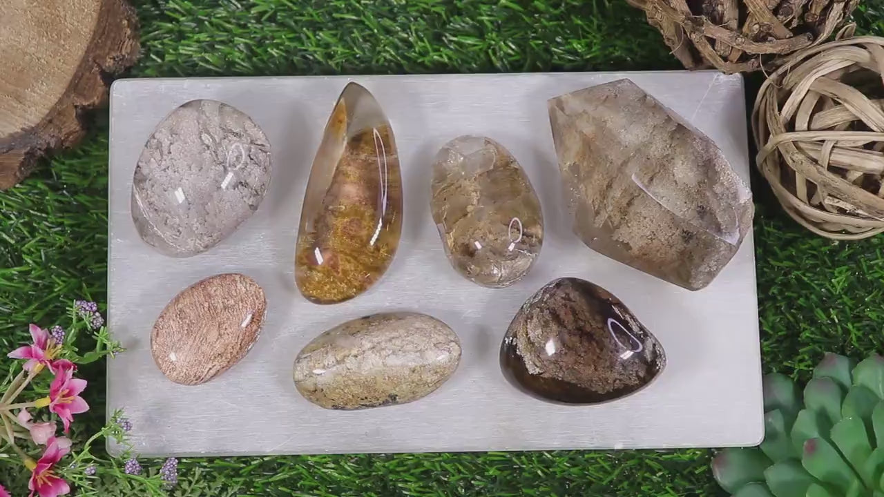 Garden Quartz Crystal, 100% Natural Quartz Free Form With Inclusions, Lodolite