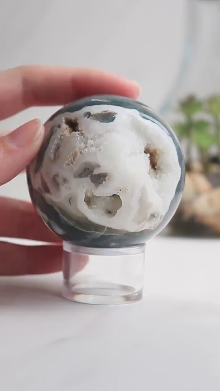 Moss Agate Sphere, Druzy Agate Spheres, Ethically Sourced - PICK YOUR OWN