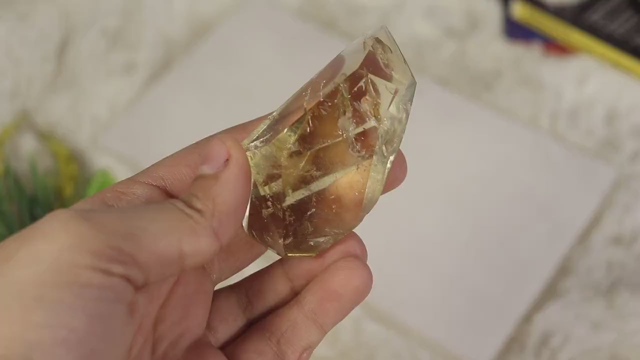 Natural Citrine Freeform, Genuine Crystal from Brazil