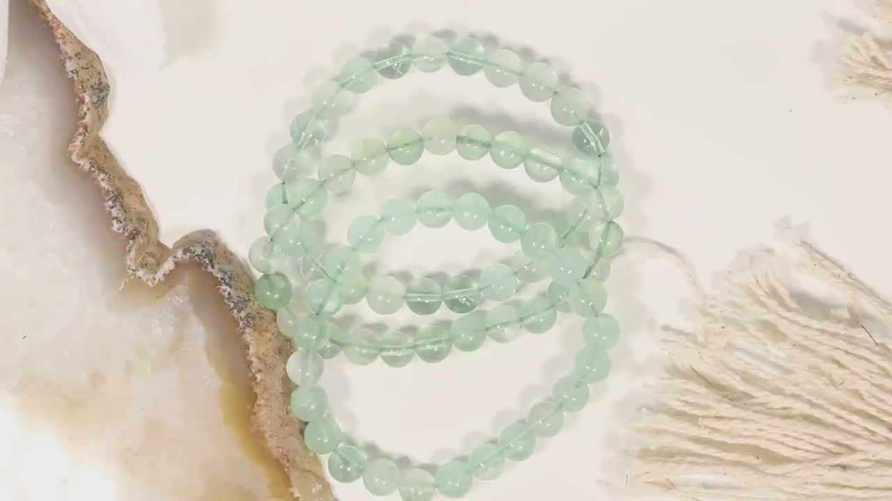 Genuine Green Fluorite Bracelet, Healing Gemstone Jewelry, New Beginnings & Abundance,  - SOLD PER PIECE