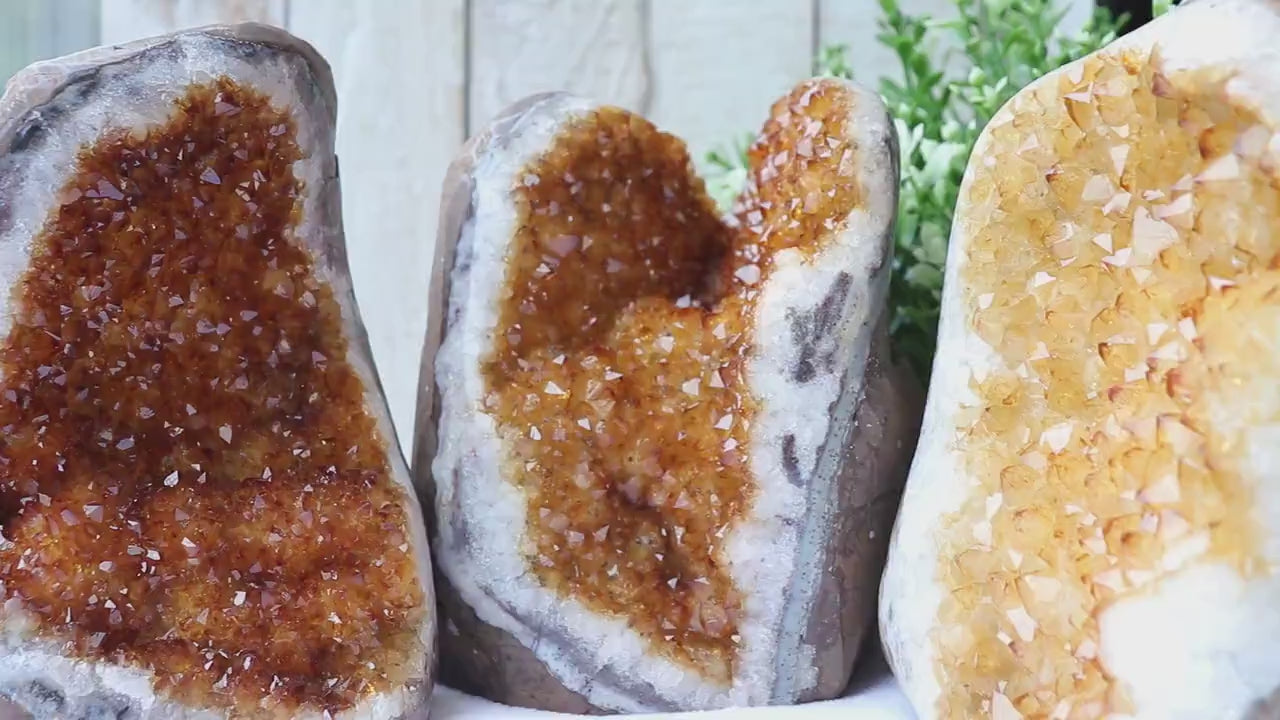 Extra-Large Citrine Druzy Cluster, Grade A Crystal Stand Up