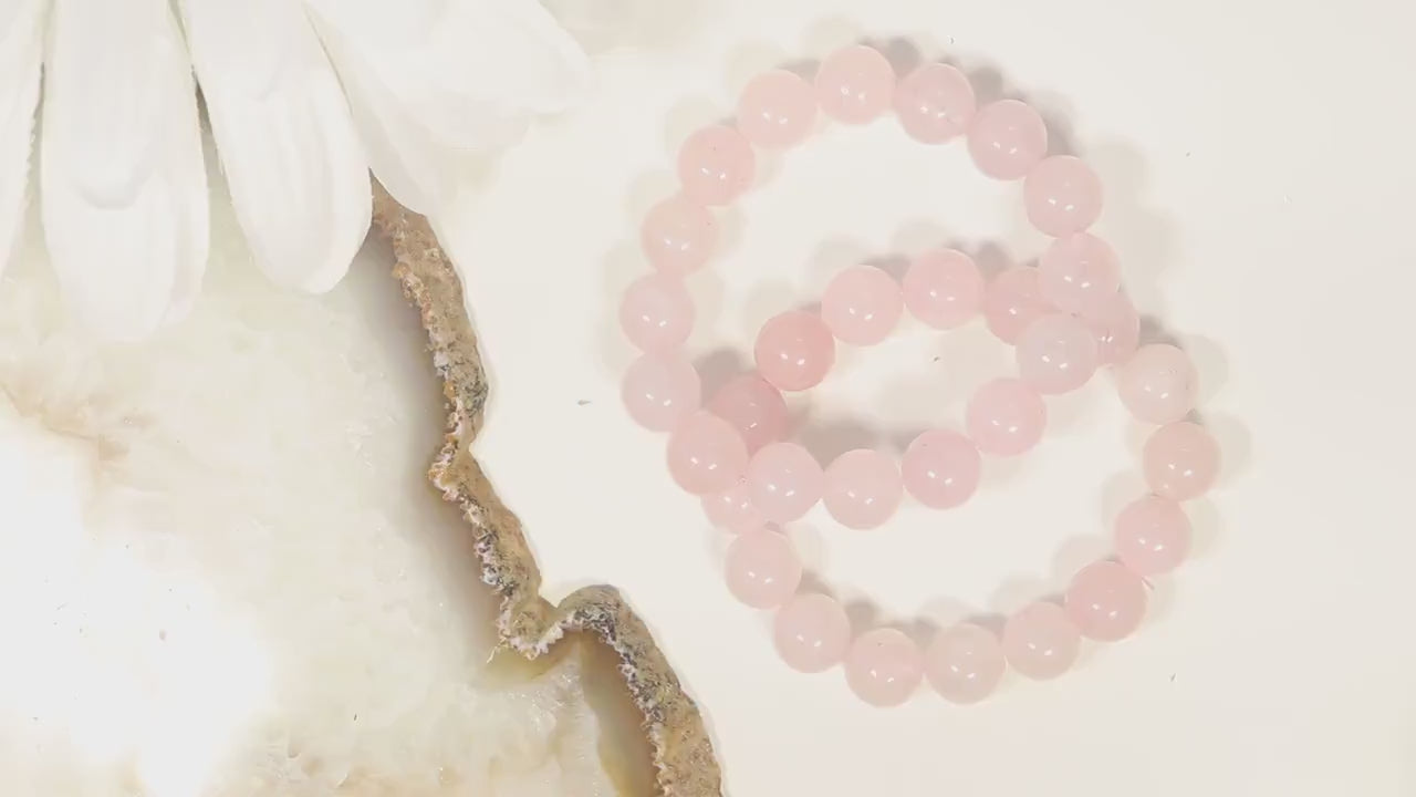 Natural Rose Quartz Bracelet, Love & Affection Crystal, Gift for Her - SOLD PER PIECE