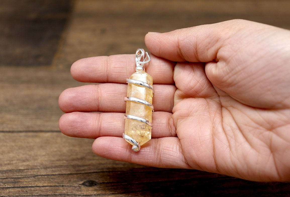 Citrine Pendant | Silver Wrapped | A Comforting Gift