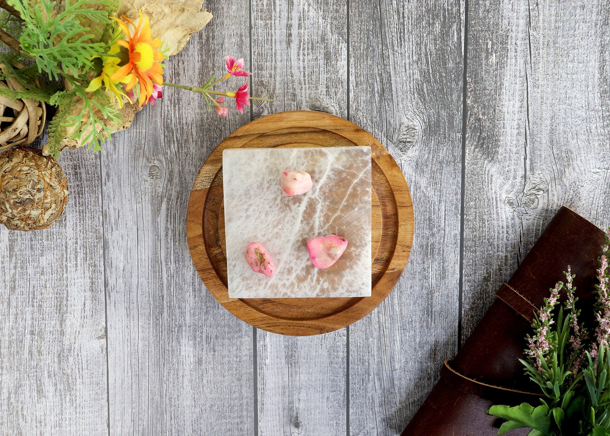 Selenite Charing Plate | Selenite Square Plate | Selenite Cleansing Slab | Moroccan Selenite