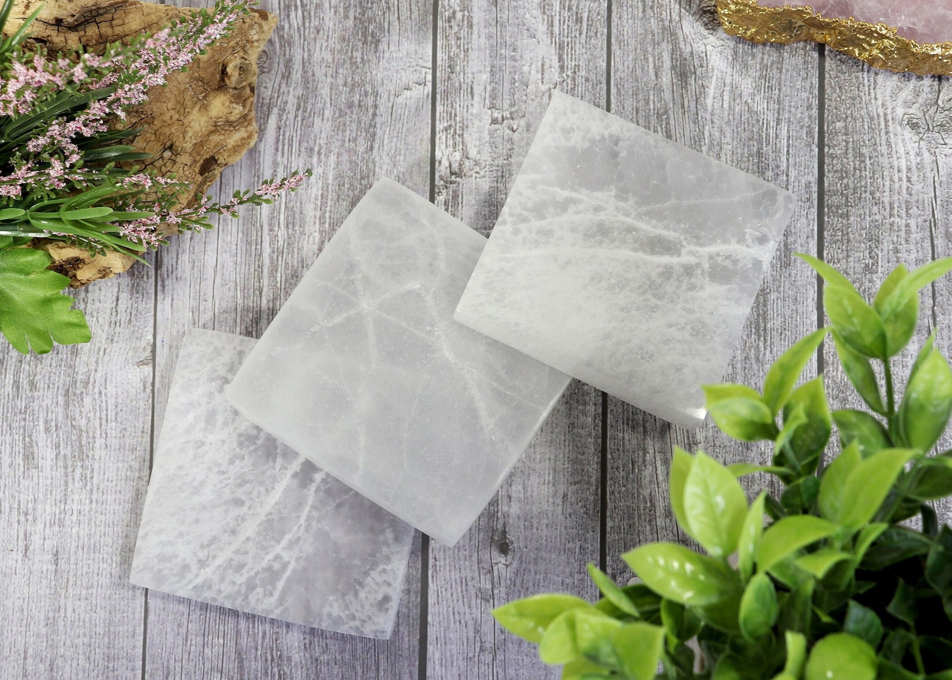 Selenite Charing Plate | Selenite Square Plate | Selenite Cleansing Slab | Moroccan Selenite