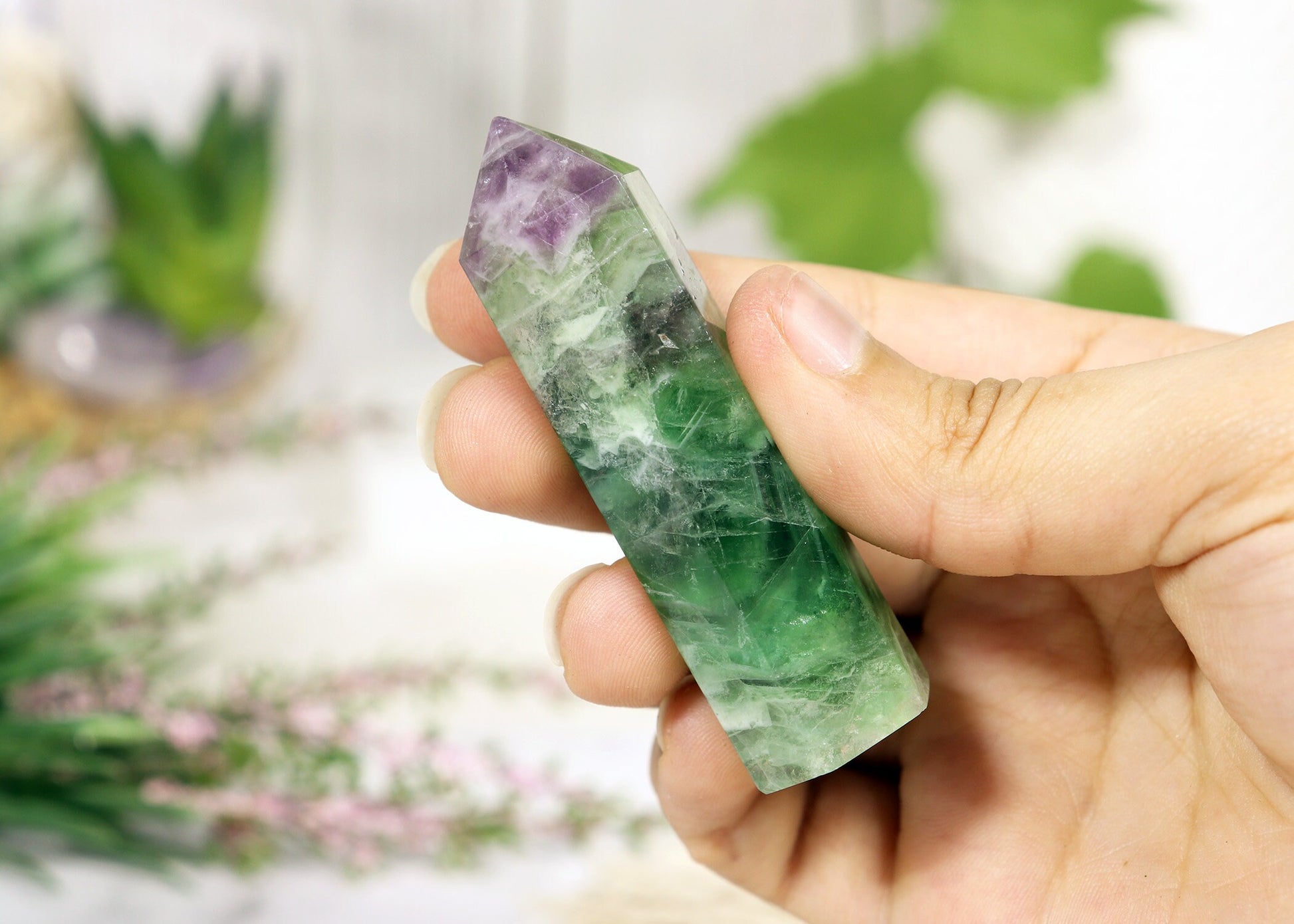 Fluorite Point | Alluring Colorful Crystal | Decor Piece for your Desk