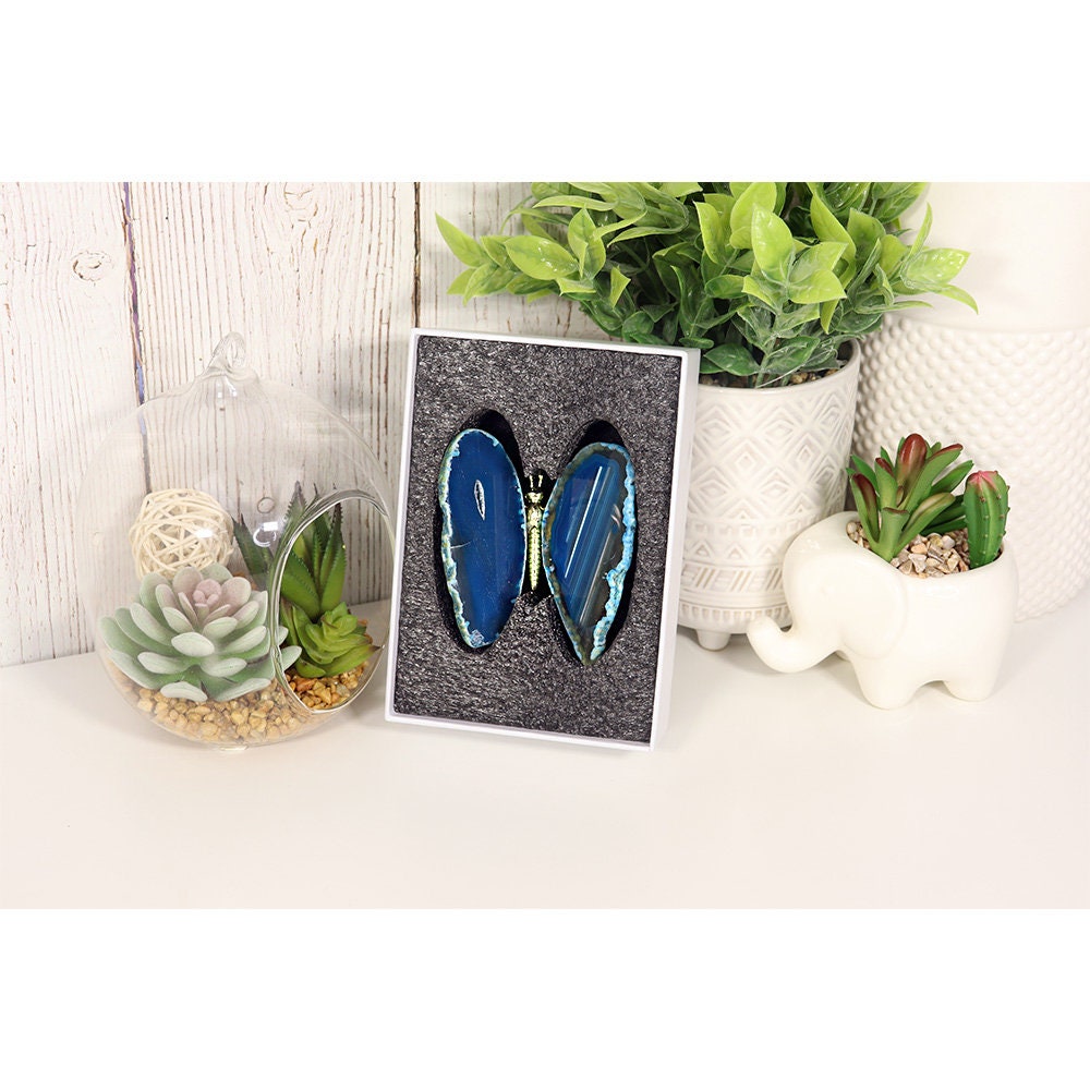 Blue Agate Butterfly | Gemstone Butterfly
