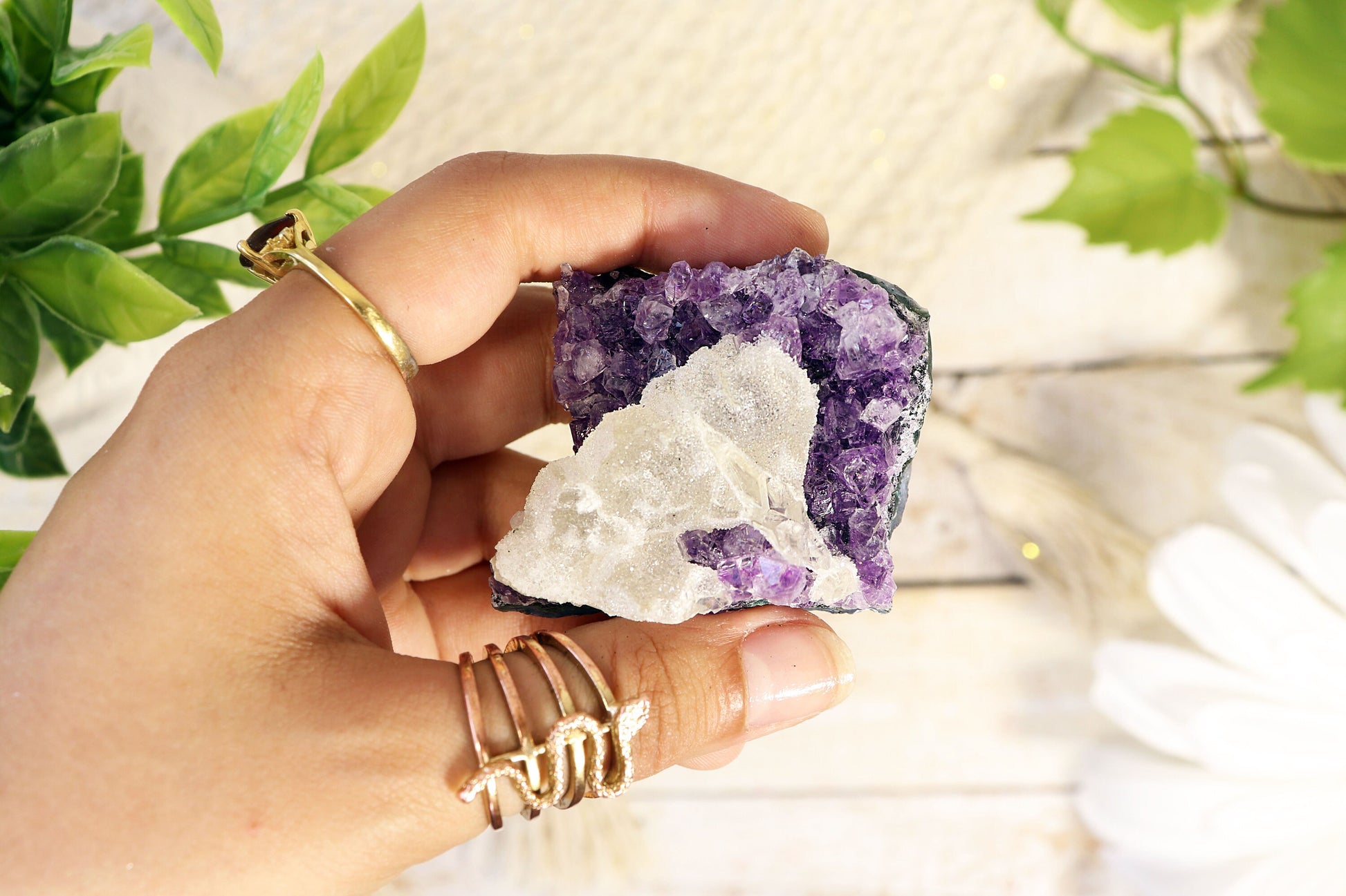 Amethyst Druze With Calcite Infusion | Amethyst Druze Specimen