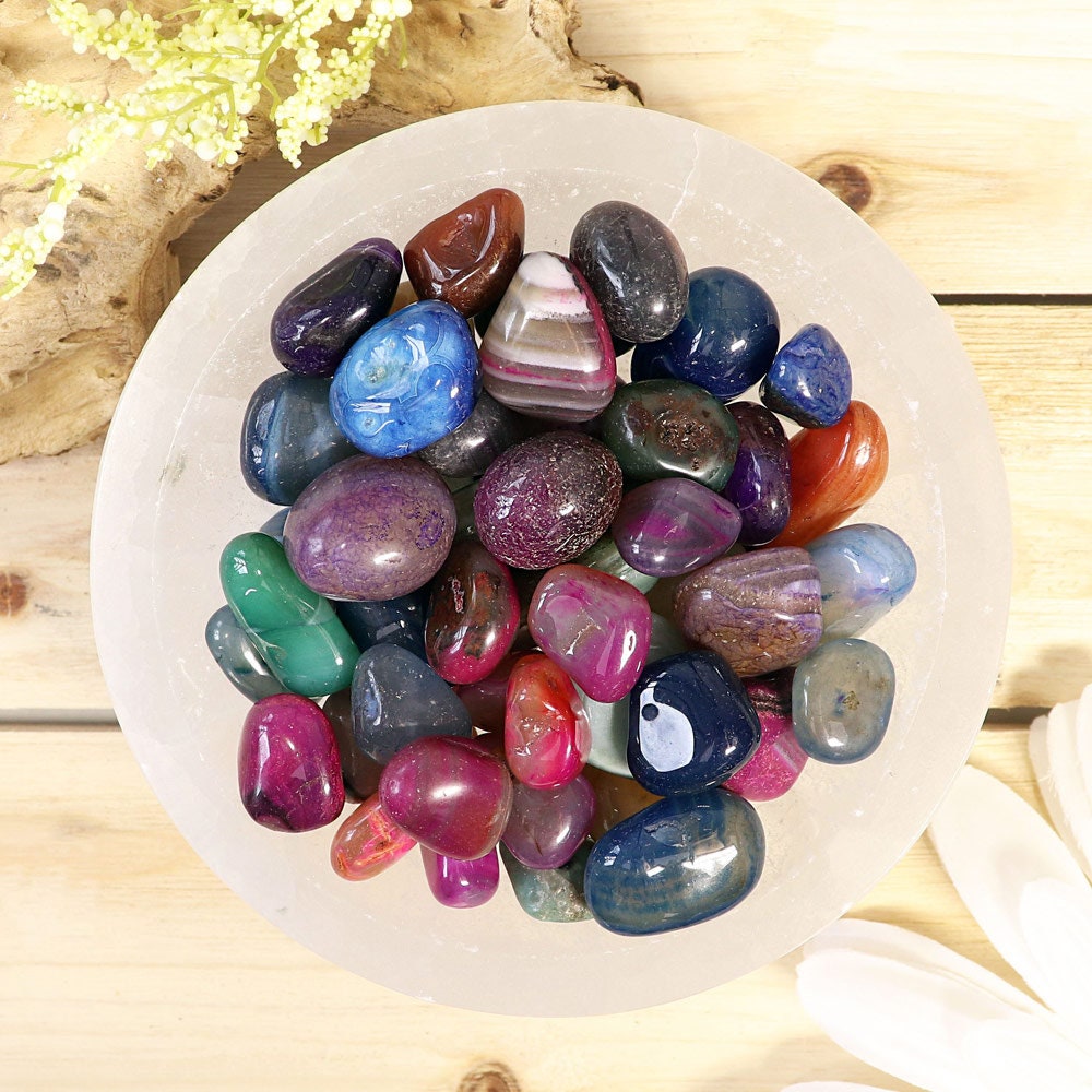 Brazilian Agate Mix Tumbled Stones for Crystal Healing, Meditation, Energy Healing, Décor, Chakra Cleansing and Massage.