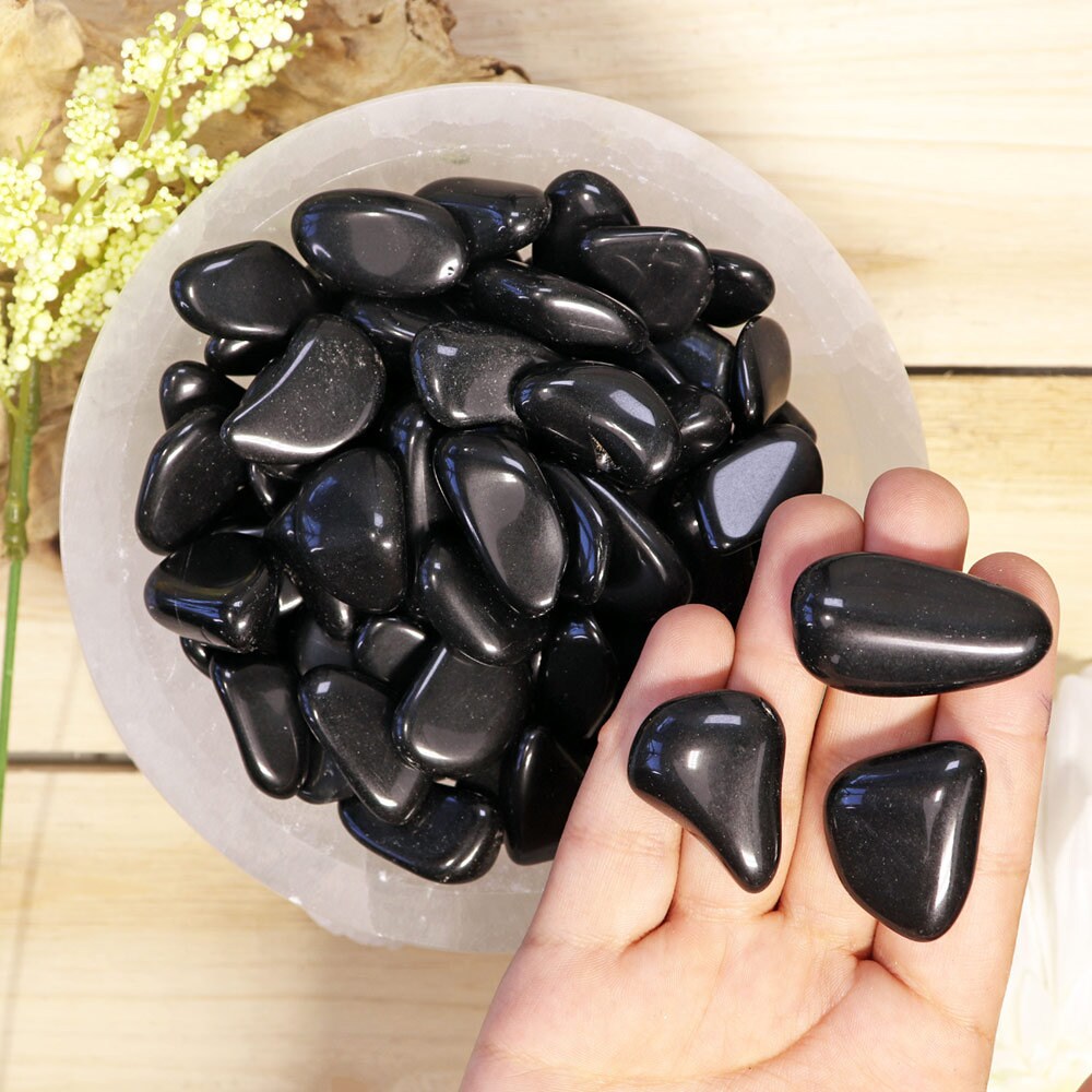Wholesale Lot of Black Onyx Tumbled Stones, Natural Polished Gemstone, Jewelry, DIY, Ethically Sourced