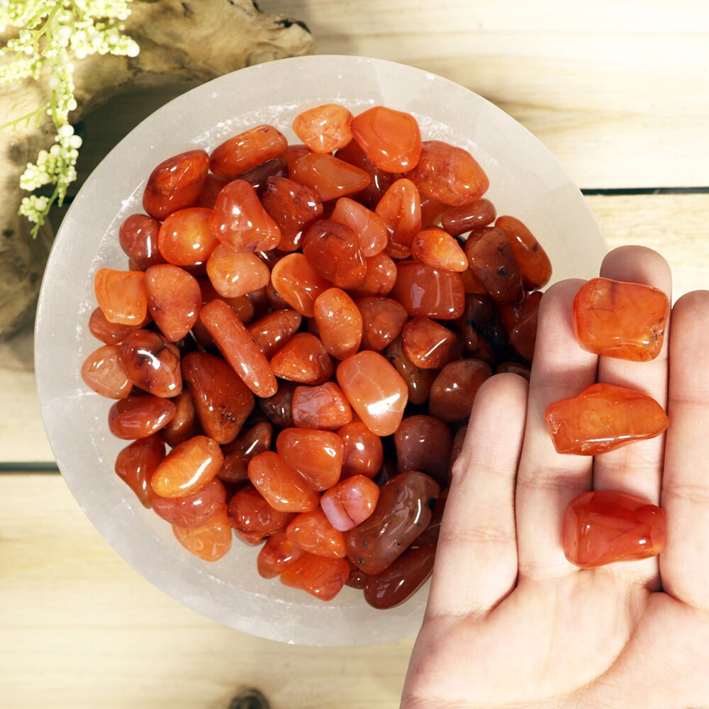 Wholesale Lot of Carnelian Tumbled Stones, Natural Polished Gemstone, Jewelry, DIY, Ethically Sourced