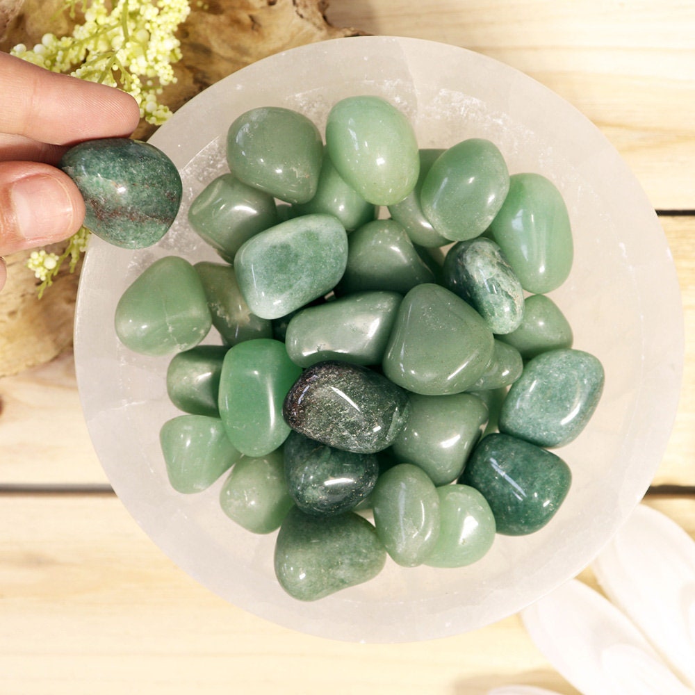 Wholesale Lot of Green Quartz Tumble Stones, Natural Polished Gemstone, Jewelry, DIY, Ethically Sourced