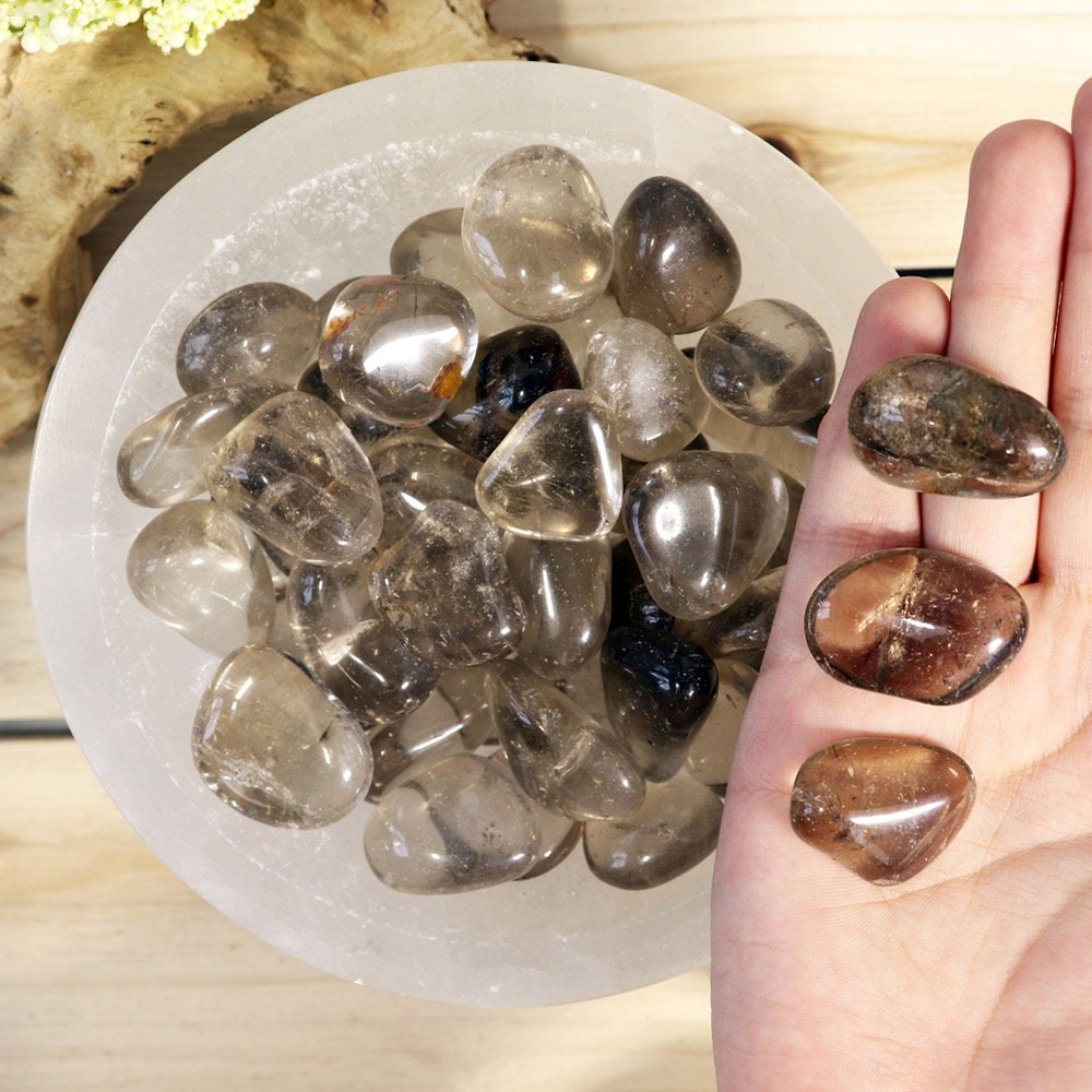 Wholesale Lot of Smoky Quartz Tumble Stones, Natural Polished Gemstone, Jewelry, DIY, Ethically Sourced