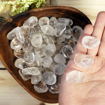Wholesale Lot of Clear Quartz Tumbled Stones, Natural Polished Gemstone, Jewelry, DIY, Ethically Sourced