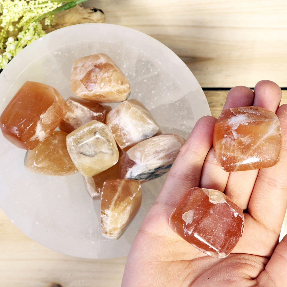 Wholesale Lot of Honey Calcite Stones, Natural Polished Gemstone, Jewelry, DIY, Ethically Sourced