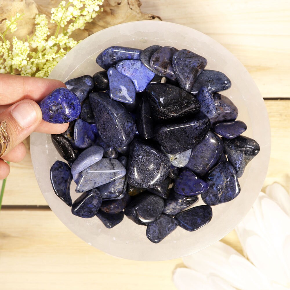Wholesale Lot of Dumortierite Tumbled Stones, Natural Polished Gemstone, Jewelry, DIY, Ethically Sourced