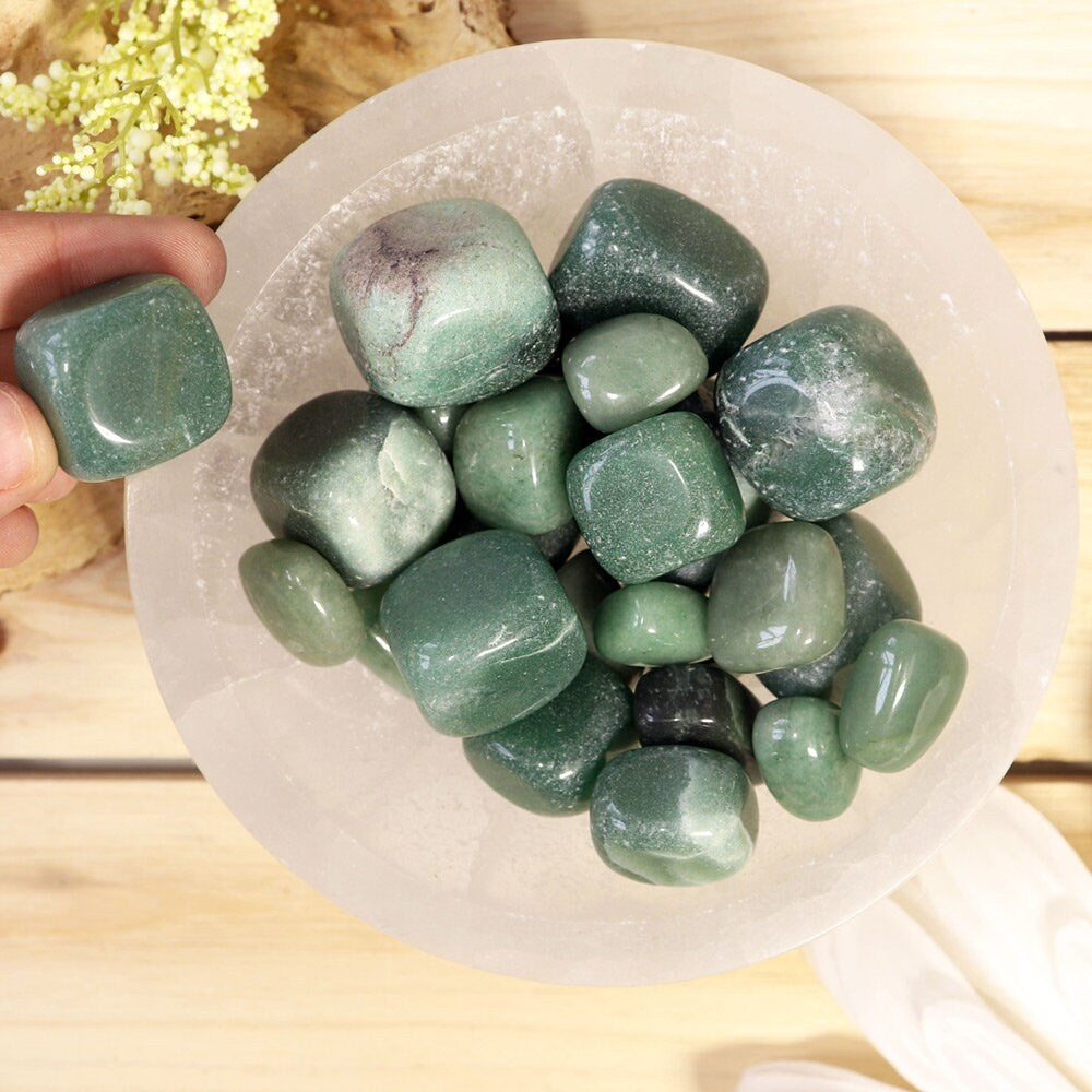 Wholesale Lot of Green Aventurine Tumbled Stones, Natural Polished Gemstone, Jewelry, DIY, Ethically Sourced