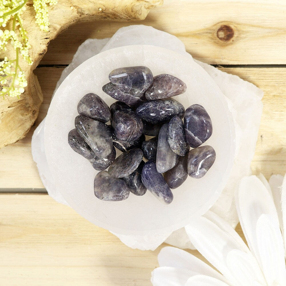 Iolite Tumble Stones, Natural Polished Gemstone, Jewelry, DIY, Ethically Sourced