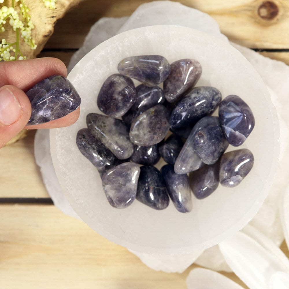Iolite Tumble Stones, Natural Polished Gemstone, Jewelry, DIY, Ethically Sourced