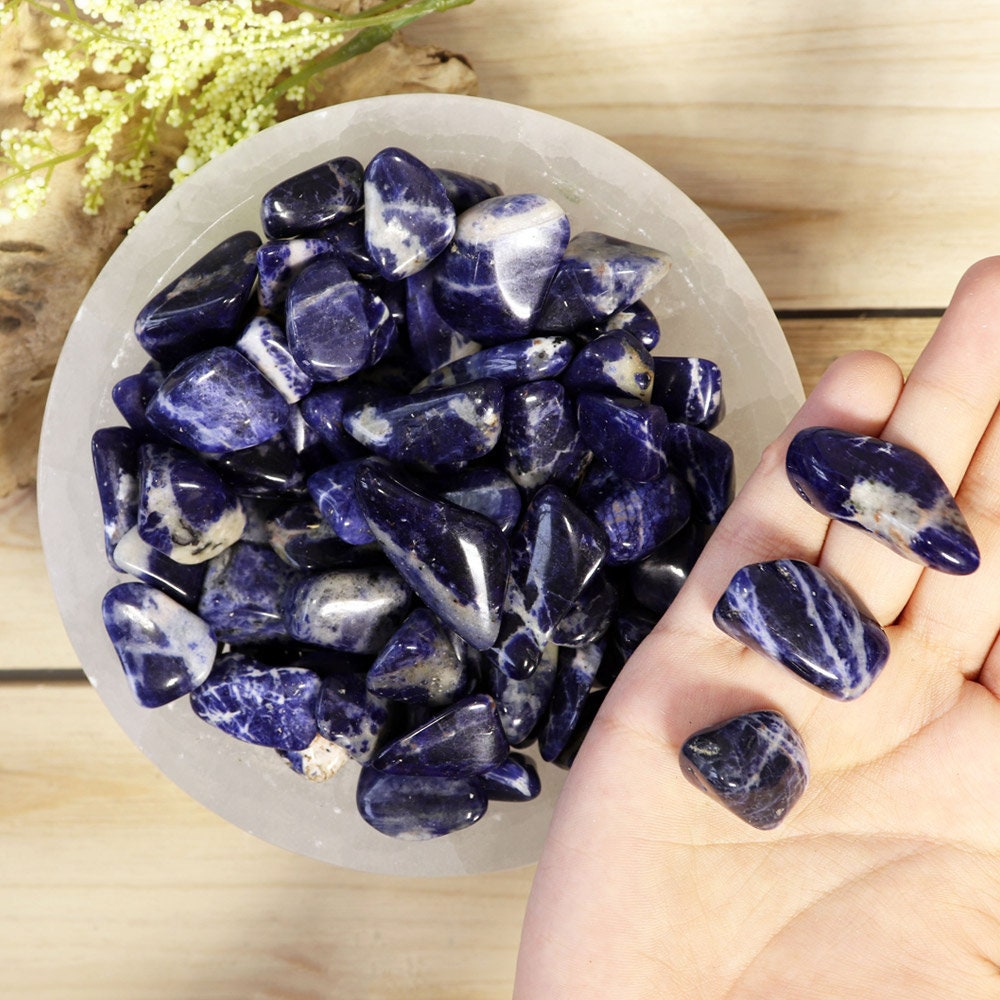 Wholesale Lot of Sodalite Tumble Stones, Natural Polished Gemstone, Jewelry, DIY, Ethically Sourced