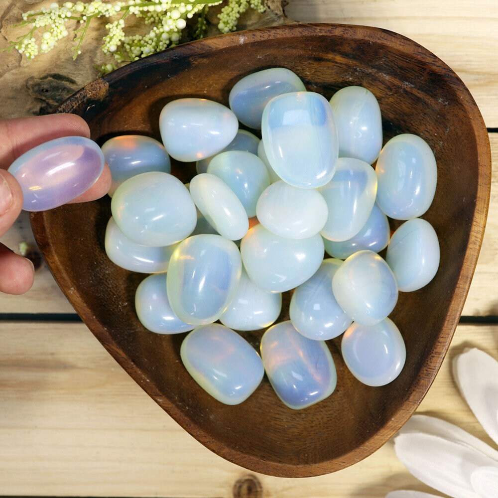 Wholesale Lot of Opalite Tumble Stones, Natural Polished Gemstone, Jewelry, DIY, Ethically Sourced
