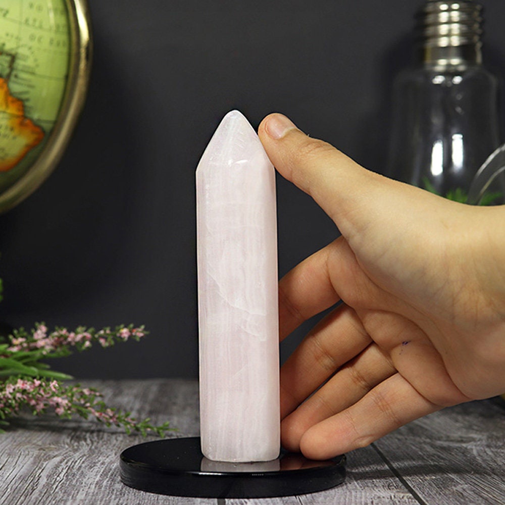 Pink Calcite Round Tip Tower - Pink Calcite Point