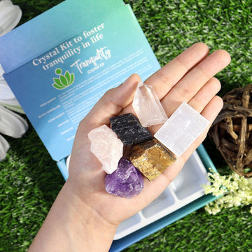 Tranquility Crystal Kit, Crystal Set for Birthday, Anniversary, Housewarming. 6 Intention stones in a Gift Box, Crystal Bundles, Gift Set