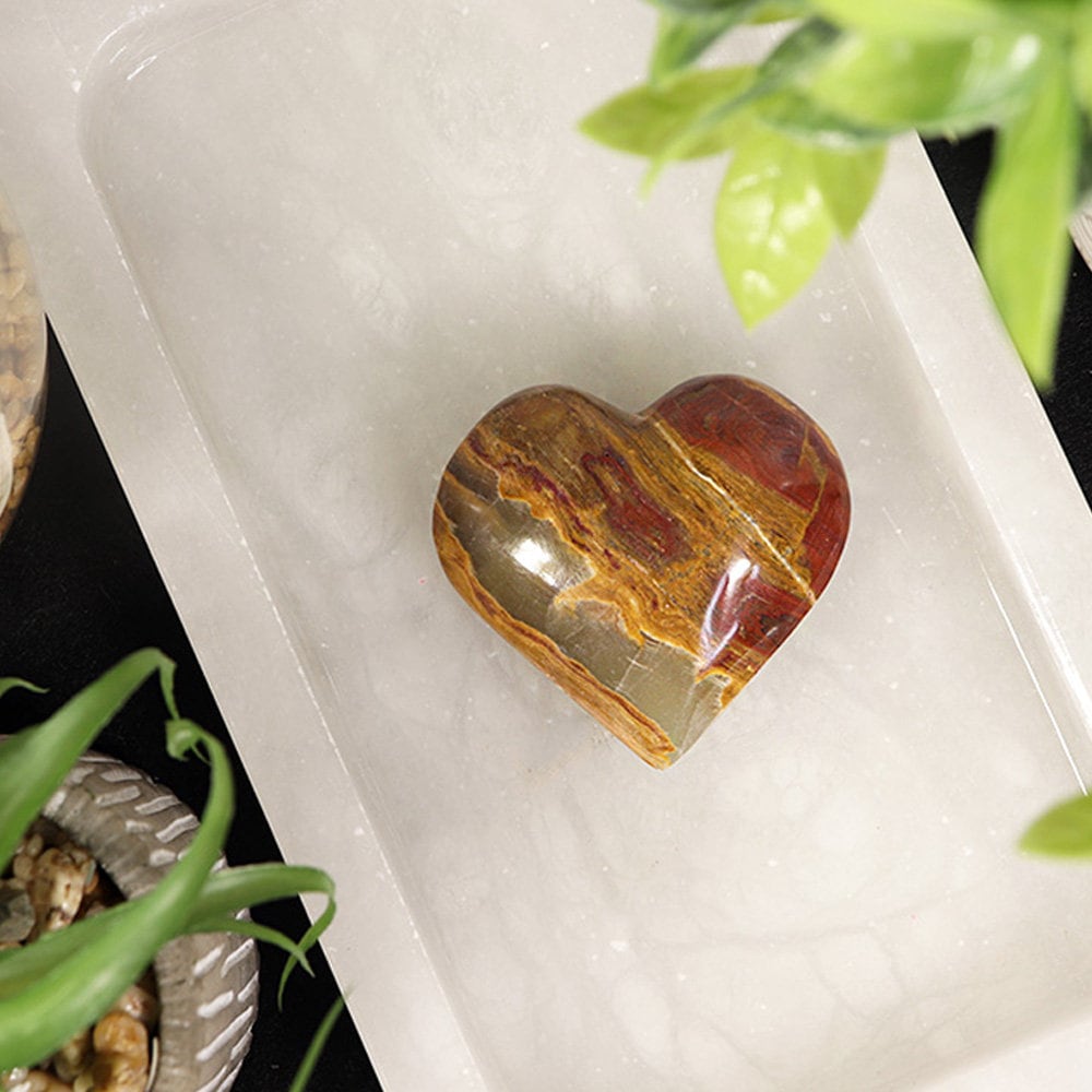 Natural Red and Green Onyx Heart Medium - Gift for her