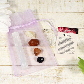 Aries Sun Sign Crystal Pack | Zodiac Crystal Set for Healing