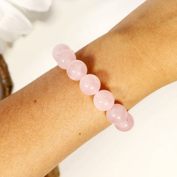 Natural Rose Quartz Bracelet, Love & Affection Crystal, Gift for Her - SOLD PER PIECE