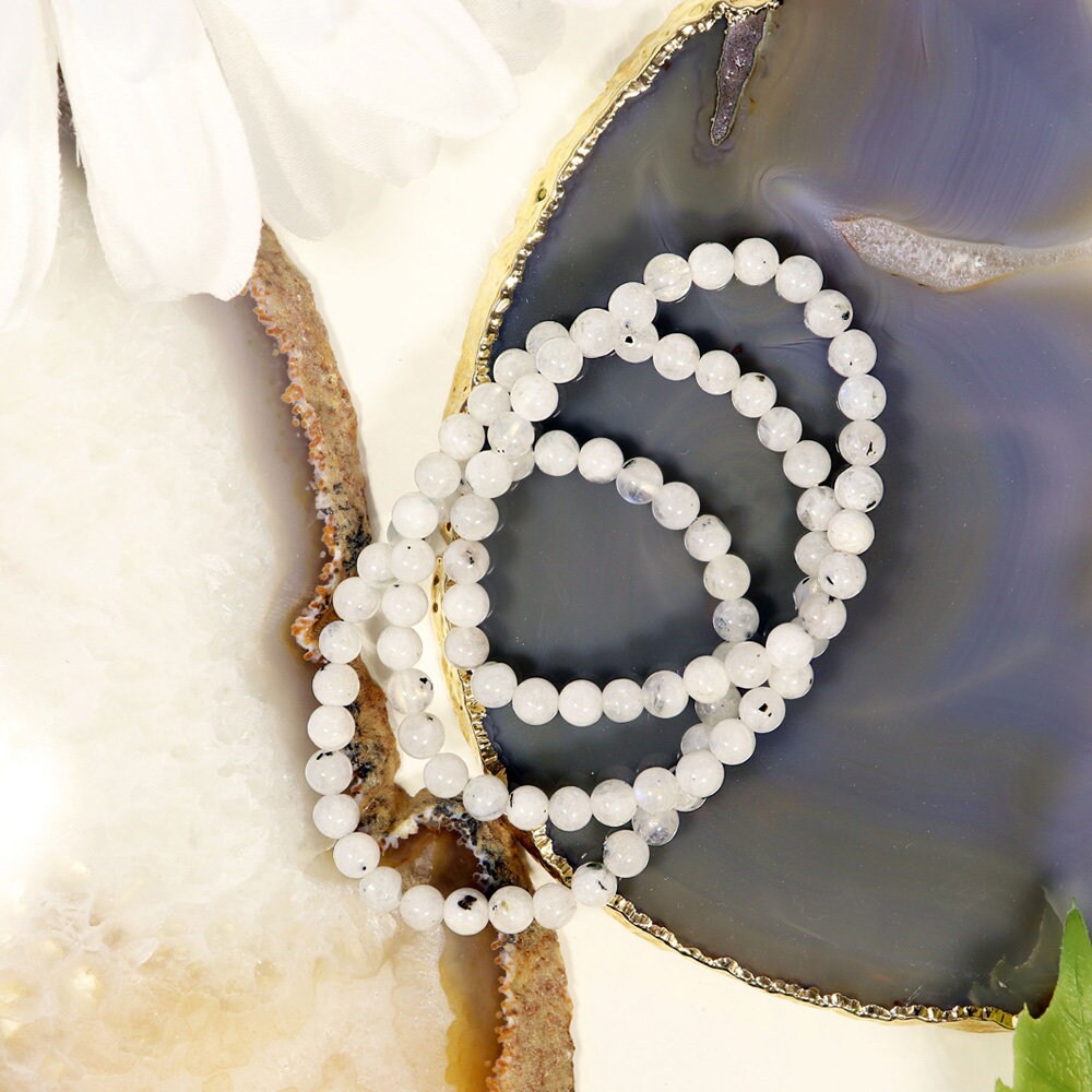 Rainbow Moonstone Bracelet | Rainbow Moonstone Jewelry | Gemstone Beaded Bracelet