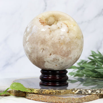 Pink Amethyst Sphere with Wooden Stand | Pink Amethyst Crystal