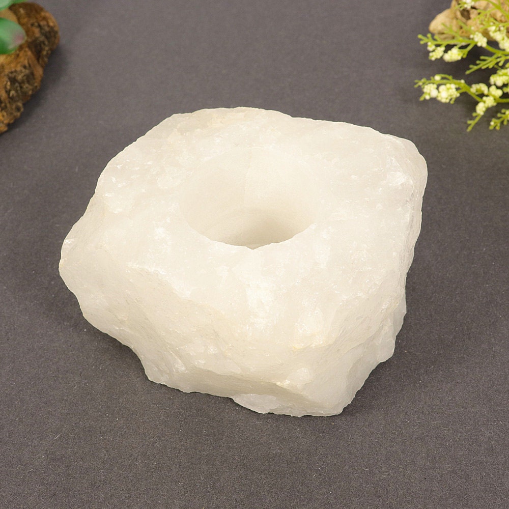 Quartz Candle holder Home Decor Piece | Uplifting Crystal for Healing Intentions
