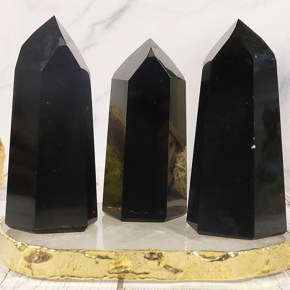 Black Obsidian Polished Point | Black Obsidian Generator | Black Obsidian Tower