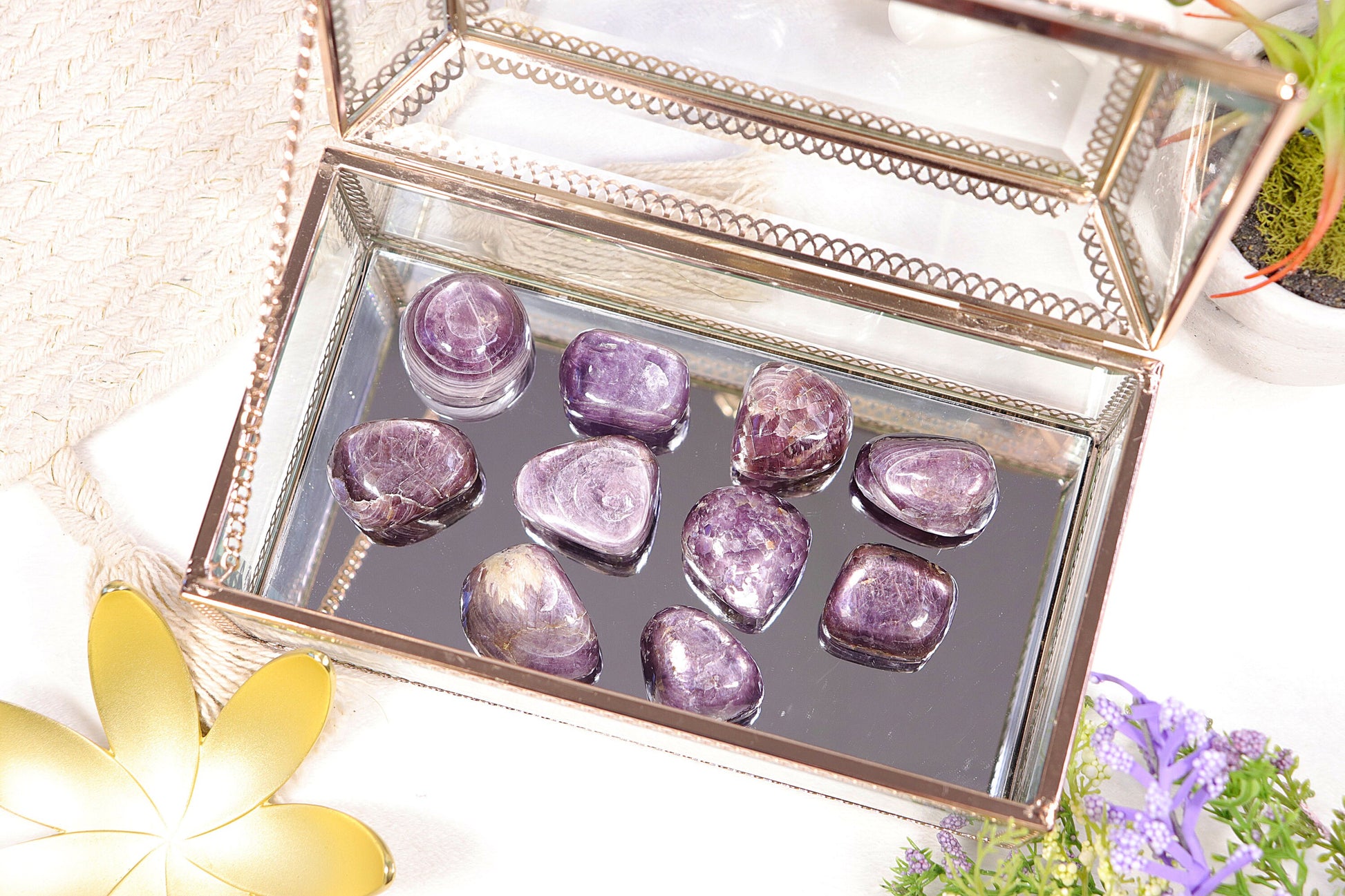 Gem Quality Lepidolite Polished Stones, Amazing Quality Rare Lepidolite Gem, Calming Crystal for Anxiety