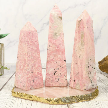 Rhodonite Crystal Obelisk, Perfect Gift for Mother's Day, Valentine's Day. Beautiful Home Décor