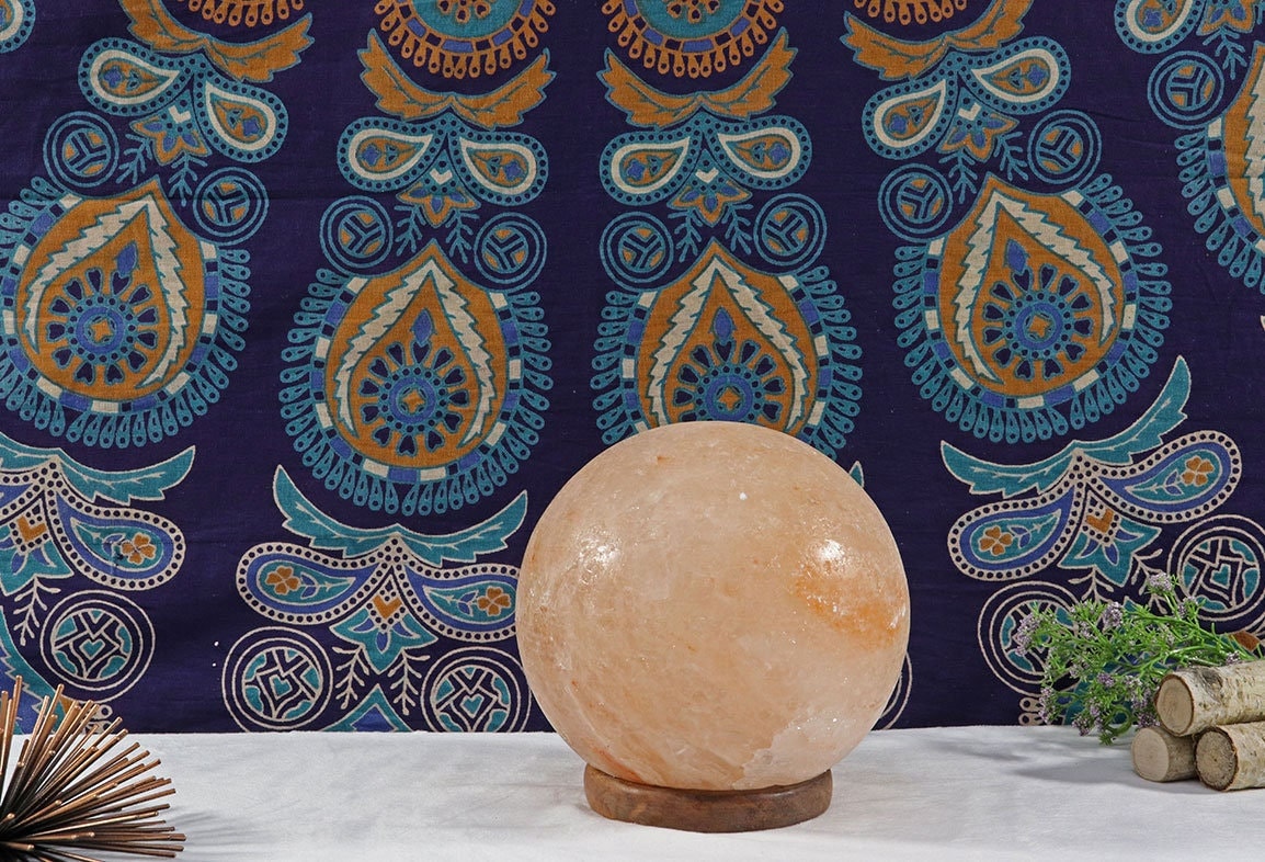 Himalayan Salt Lamp Globe | Inviting Home Decor | Natural Pink Salt Lamp