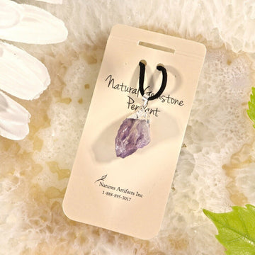 Amethyst Crystal Pendant | Birthstone Gift For Her | Purple Gemstone Necklace