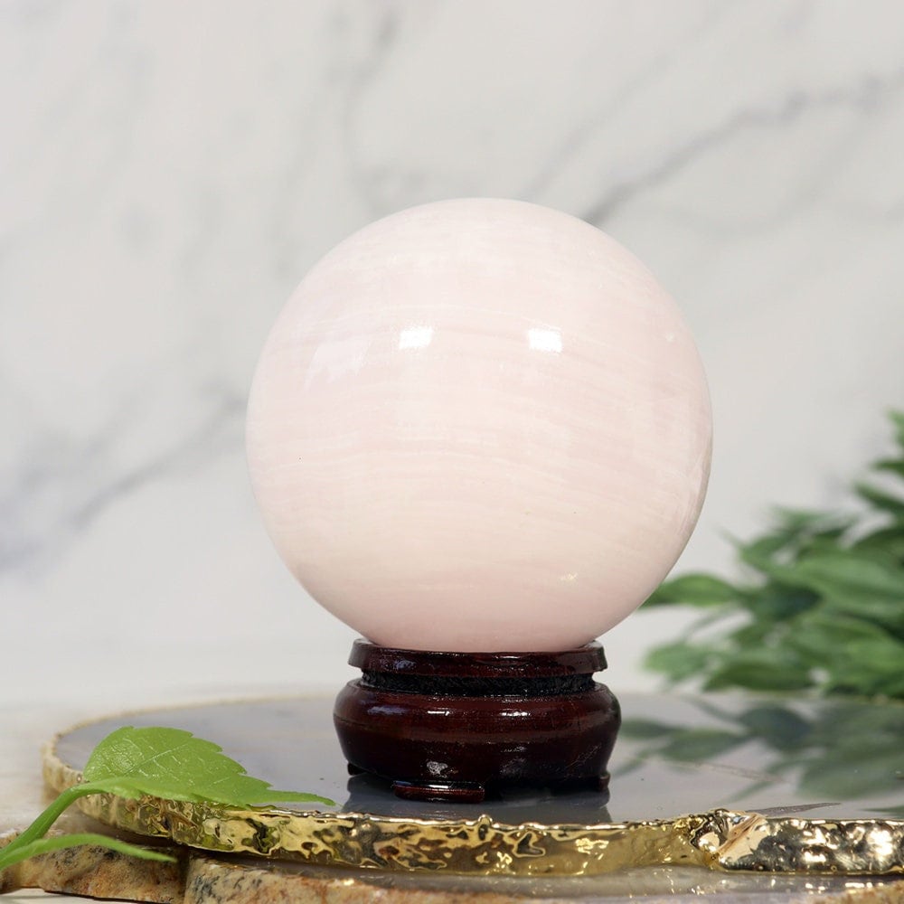 Pink Calcite Sphere - Pink Calcite Sphere for Meditation (Small)