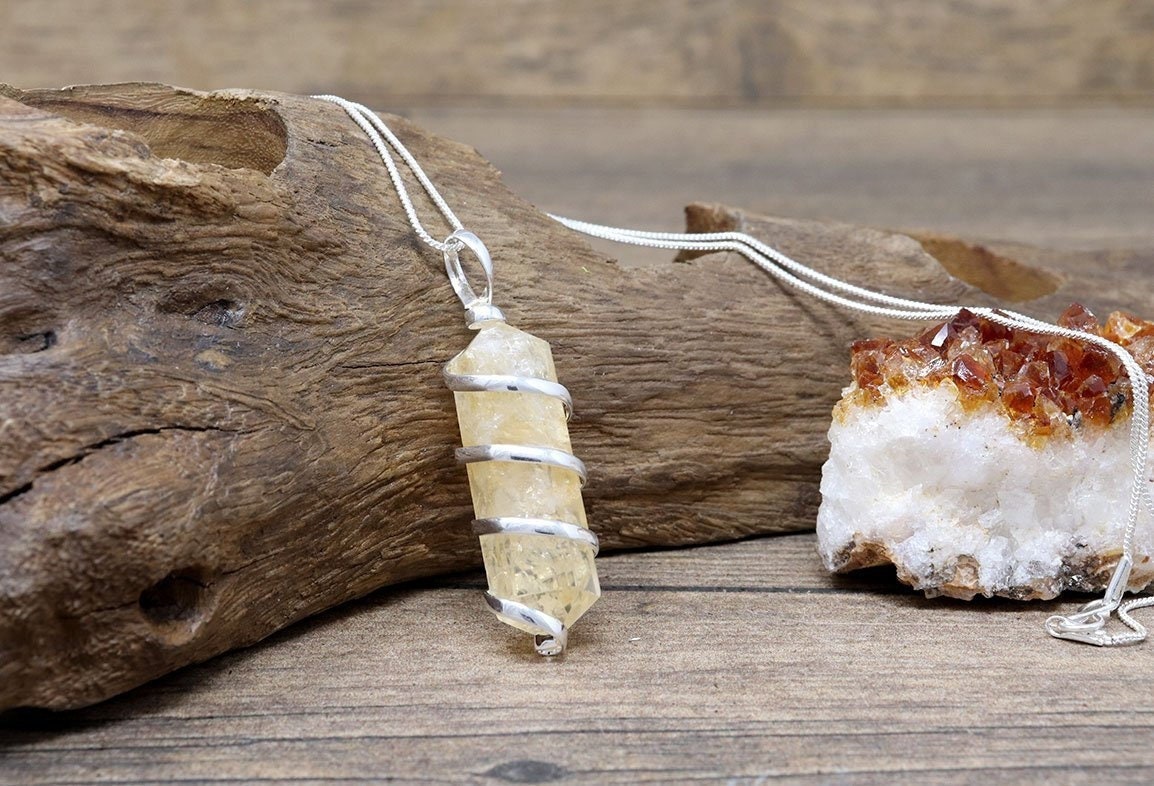 Citrine Pendant | Silver Wrapped | A Comforting Gift