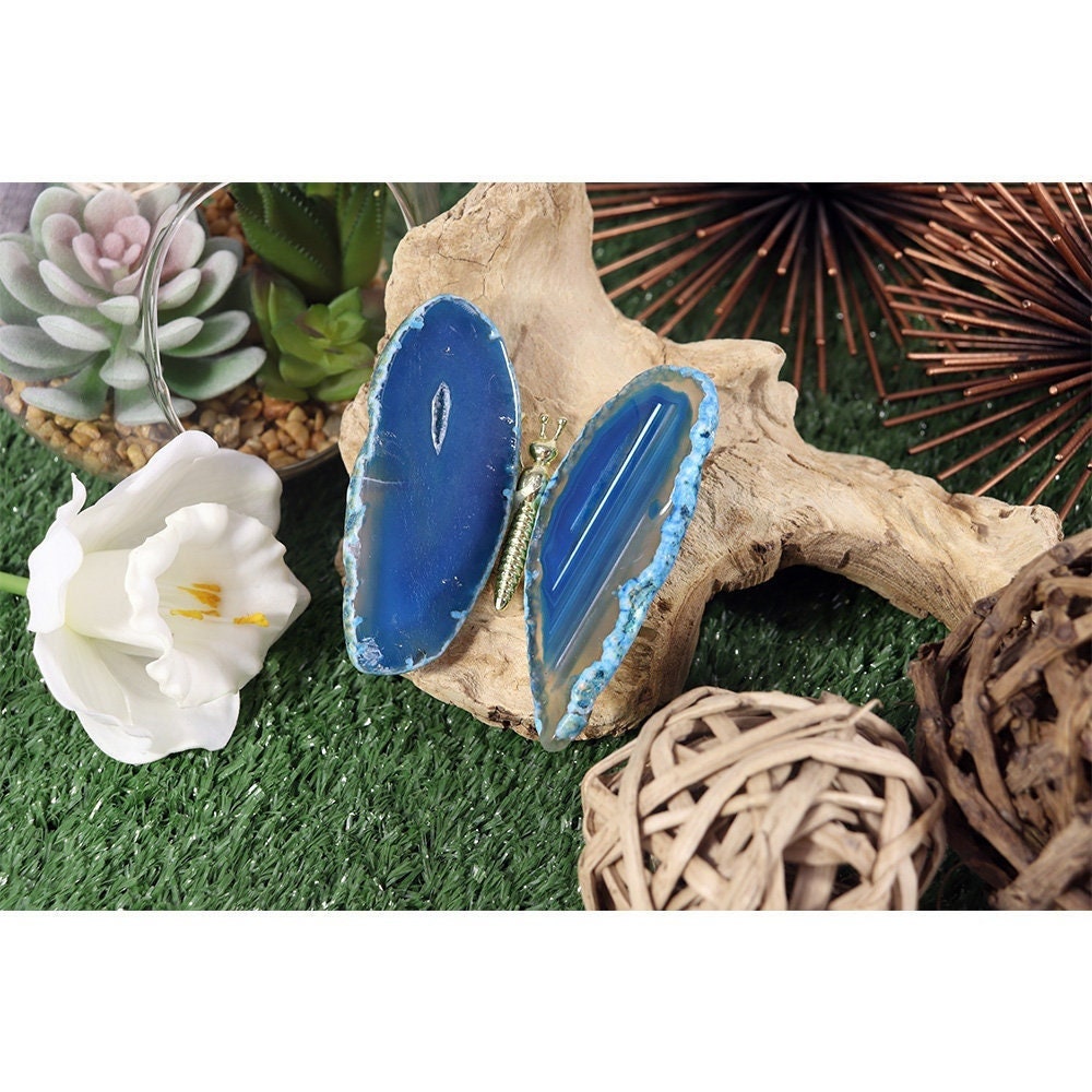 Blue Agate Butterfly | Gemstone Butterfly