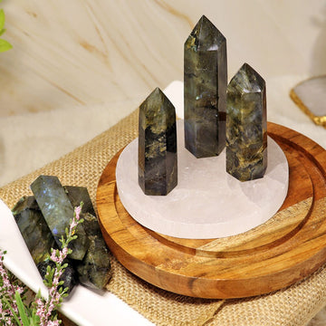 Genuine Labradorite Crystal Tower, Gemstone Generator, Transformation & Calming Crystal, - SOLD PER PIECE