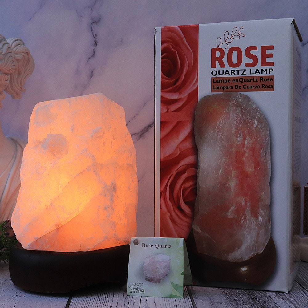 Rose Quartz Lamp | Natural Crystal Home Decor