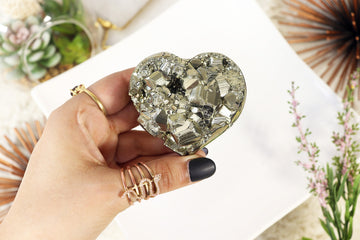 Pyrite Heart for Valentine, Gift to Reflect your Affection, 100% Natural Peruvian Pyrite Crystal
